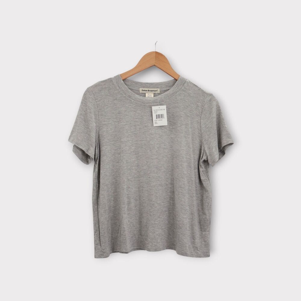 Cotton Emporium Basic T-Short Short Sleeve Tee Gray Lightweight Size Large NEW